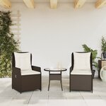 vidaXL Chaises inclinables de jardin lot de 2 marron résine tressée