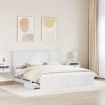 vidaXL Cadre de lit avec tiroir Blanc 180 x 200 cm Bois Ingénierie