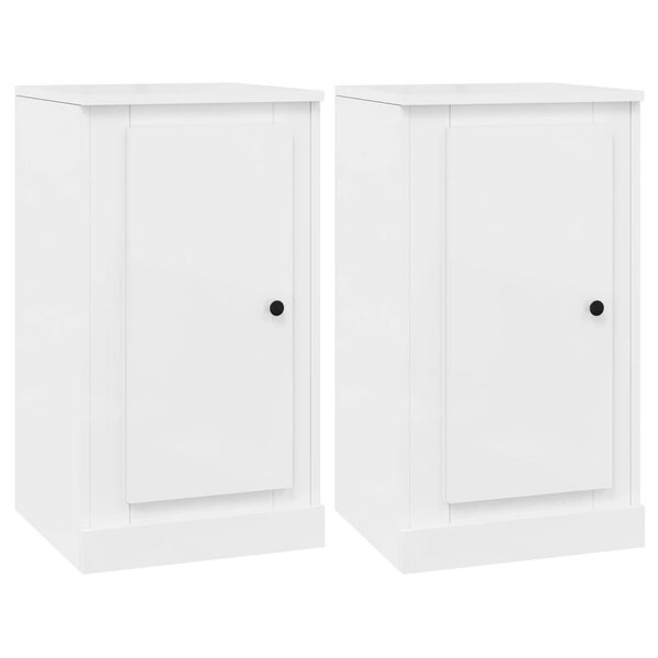 vidaXL Buffets 2 Pièces blanc brillant 37 5x35 5x67 5cm bois d'ingénierie