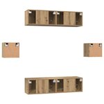vidaXL Ensemble meuble TV 6 Pièces Chêne artisanal Bois d'ingénierie