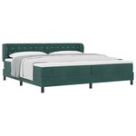 vidaXL Lit à ressorts avec matelas Vert foncé 200 x 200 cm Velours