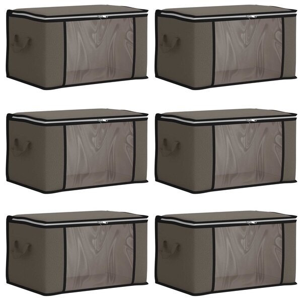 vidaXL Boîte de rangement avec fenêtre latérale transparente 6 pc Gris