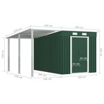 vidaXL Abri de jardin avec toit étendu Vert 336x270x181 cm Acier