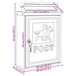 vidaXL Boîte aux lettres murale Noir 29 x 13 x 41 cm Aluminium coulé