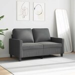 vidaXL Canapé à 2 places Gris foncé 120 cm Tissu