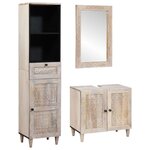vidaXL Ensemble de mobilier de salle de bain avec tiroir 3 Pièces Blanc