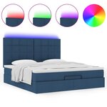 VidaXL Cadre de lit ottoman avec matelas bleu 160x200 cm tissu