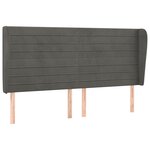 vidaXL Tête de lit avec oreilles Gris foncé 203x23x118/128 cm Velours