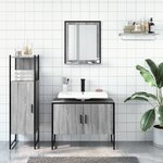 vidaXL Ensemble d'armoires de salle de bain 3 Pièces sonoma gris