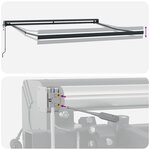 vidaXL Auvent rétractable jaune et blanc 3 5x2 5 m tissu et aluminium