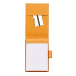 Rhodia : porte-bloc simili cuir 8.4 x 11.5 cm+ bloc n°11 - tangerine