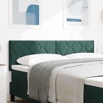vidaXL Tête de Lit LED Geometric Manuel Vert foncé 160 cm Velours