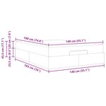 vidaXL Cadre de lit avec matelas Noir 140 x 190 cm Faux cuir