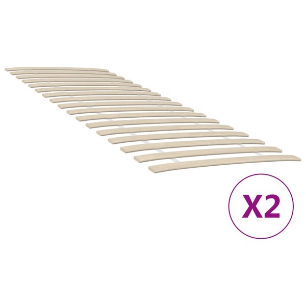 vidaXL Lattes de rechange pour sommier avec 34 lattes  2 pièces  80 x 200 cm