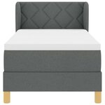 vidaXL Lit à Ressorts avec Matelas Crème 90x200 cm Tissu Gris foncé