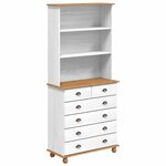 vidaXL Hutch ASKIM Blanc 91 x 40 x 200 5 cm Bois de pin massif