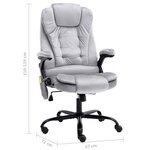 vidaXL Chaise de bureau de massage Gris clair Velours