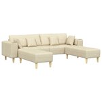 Sofa en tissu avec coussin 3 Pièces Crème 208 cm tissu