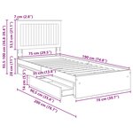 vidaXL Lit de Rangement Chêne brun 75 x 190 cm Bois d'ingénierie