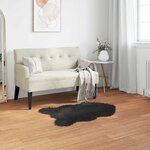vidaXL Tapis en fausse Tafalla Noir 60 x 90 cm Polyester