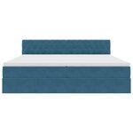 vidaXL Lit de Rangement avec matelas Bleu foncé 200 x 200 cm Velours