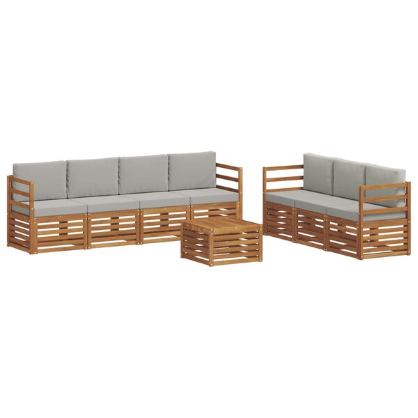 vidaXL Ensembles de canapés 8 pc Gris Naturel et Clair