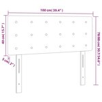 vidaXL Tête de lit à LED Bleu foncé 100x5x78/88 cm Velours