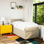 vidaXL Sommier à lattes de lit avec matelas Crème 80x200 cm Tissu