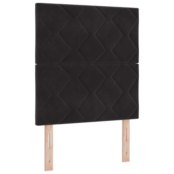 vidaXL Lit à ressorts avec matelas Noir 80 x 200 cm Velours