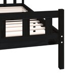 vidaXL Cadre de lit Noir Bois massif 200x200 cm