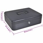 vidaXL Coffre à cash avec verrouillage Noir 30 x 24 x 9 cm Acier