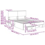 vidaXL Cadre de lit Chêne artisanal 140 x 190 cm Bois d'ingénierie