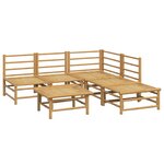 vidaXL Salon de jardin 6 Pièces avec coussins gris clair bambou