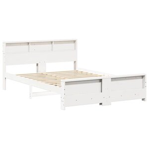 vidaXL Cadre de lit Blanc 140 x 200 cm Bois massif en pin