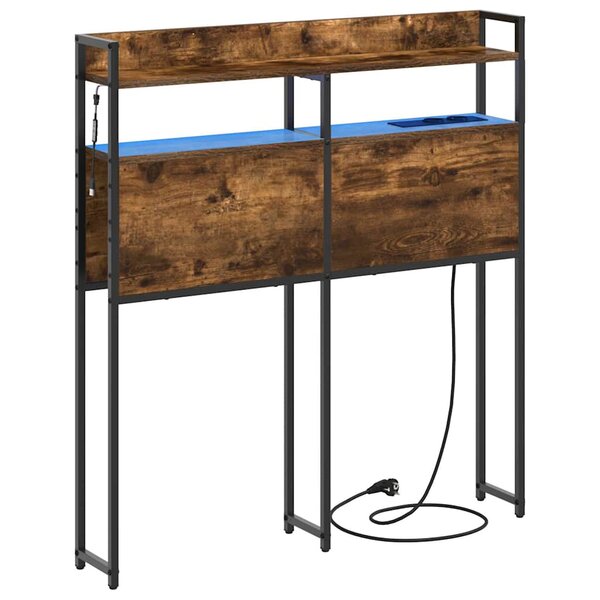 vidaXL Tête de lit de rangement Chêne fumé 90 cm Bois d'ingénierie