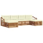 vidaXL Ensembles de canapés avec coussin 6 Pièces Naturel et Crème