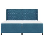 vidaXL Lit à ressorts avec matelas Bleu foncé 200 x 200 cm Velours
