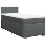 vidaXL Sommier à lattes de lit avec matelas Gris foncé 90x200 cm Tissu