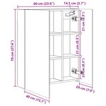 vidaXL Armoire Miroir de Salle de Bain Chêne noir 60 x 14 5 x 70 cm