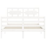 vidaXL Cadre de lit sans matelas blanc bois massif