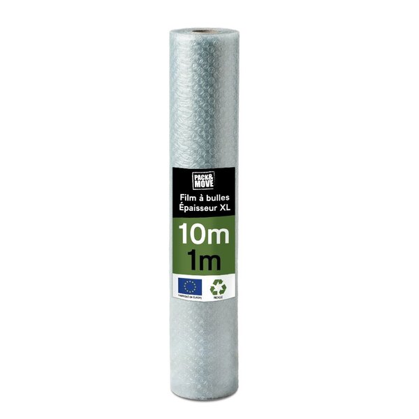 Pack And Move - Film À Bulle Recyclé - 1 X 10 M - Déménagement  Expédition Et Protection - Papier Bulle De Qualité - 70  recyclé