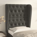 vidaXL Tête de lit avec oreilles Gris foncé 83x23x118/128 cm Velours