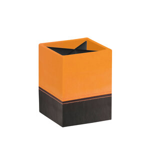 Pot à crayons, en similicuir, orange RHODIA