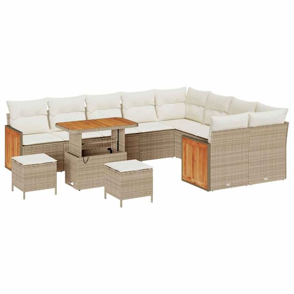 vidaXL Ensemble de canapé de jardin 12 Pièces Beige et crème