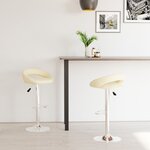 Vidaxl tabourets de bar 2 pièces crème similicuir