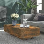 vidaXL Table basse chêne fumé 100x49 5x31 cm bois d'ingénierie
