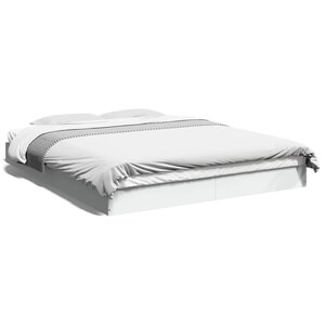 vidaXL Cadre de lit sans matelas blanc 160x200 cm bois d'ingénierie