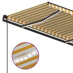 Vidaxl auvent manuel rétractable avec led 5x3 5 m jaune et blanc