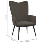 vidaXL Chaise de relaxation Gris foncé Velours