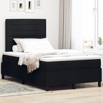 vidaXL Lit à Ressort avec Matelas & LED Noir 120x190 cm Tissu